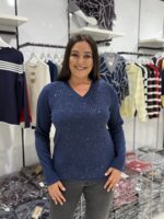 Lacivert TAŞLI BLUZ