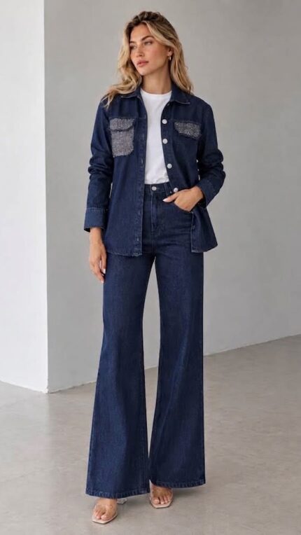 BLUE – MAVİ TAŞ DETAY JEAN TAKIM