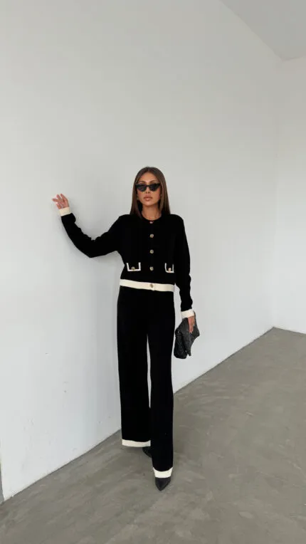 BLACK - BLACK BLAZER TROUSERS KNIT SUIT